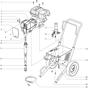 Gpx 1600 Main Assembly Diagram and Parts List for GPX1600  Titan Paint Sprayer
