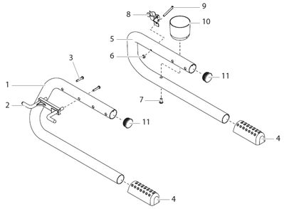 Impact 400 Skid Assembly Diagram and Parts List for 400 0532001-0532000 Titan Paint Sprayer