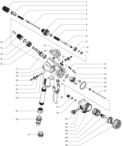 Capspray Maxum Elite Gun Assembly Diagram and Parts List for CAPSPRAY-MAXUMELITEHVLP  Titan Sprayer