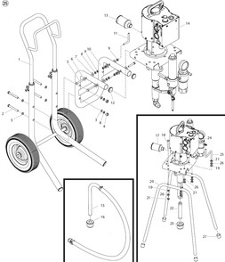 Main Assembly Diagram and Parts List for AIRCOAT-423  Titan Paint Sprayer