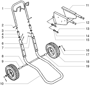 1100xc Frame Assembly Diagram and Parts List for 1100XC  Titan Paint Sprayer
