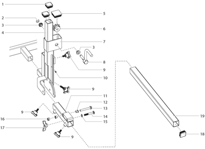 Powrliner 8955 Lift / Tilt Assembly Diagram and Parts List for 8955  Titan Paint Sprayer