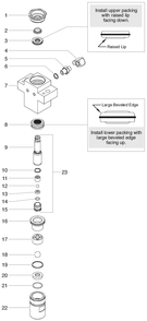 Rentspray 700 Fluid Section Assembly Diagram and Parts List for RENTSPRAY700  Titan Paint Sprayer