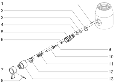 1140i Prime Spray Valve Assembly (P/N 800-915) Diagram and Parts List for 1140I  Titan Paint Sprayer