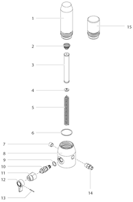 Filter Assembly Diagram and Parts List for 1640  Titan Paint Sprayer