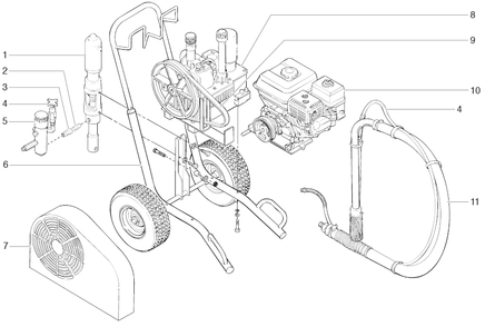 Powrtwin 6900gh Main Assembly Diagram and Parts List for 6900GH  Titan Paint Sprayer
