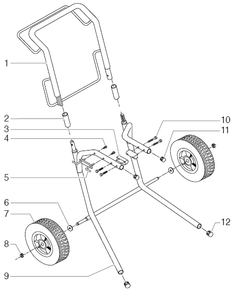 550xc High Rider Frame Assembly (P/N 702-125) Diagram and Parts List for 550XC  Titan Paint Sprayer