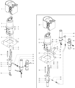 Motor/Pump Assembly Diagram and Parts List for AIRCOAT-423  Titan Paint Sprayer