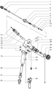 Capspray Maxum Ii Turbine Pressure Feed Gun Diagram and Parts List for CAPSPRAY-MAXUMIIHVLP  Titan Sprayer