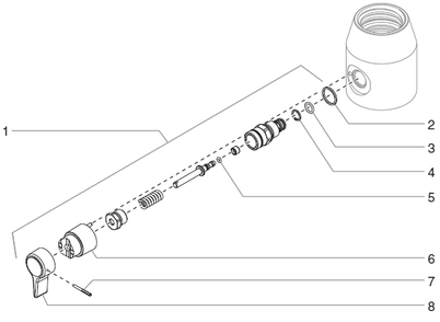 1140ix Digital Prime Spray Valve Assembly (P/N 800-915) Diagram and Parts List for 1140IX digital Titan Paint Sprayer