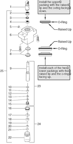 Part Location Diagram of 730-560 Titan Foot Valve Assembly