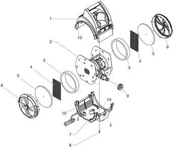 Capspray 55 Main Assembly Diagram and Parts List for CAPSPRAY-55HVLP  Titan Paint Sprayer