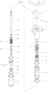 Fluid Pump Assembly Diagram and Parts List for AIRCOAT-423  Titan Paint Sprayer
