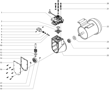 Diaphragm Pump Diagram and Parts List for AIRCOAT-AIR-ASSISTED  Titan Paint Sprayer