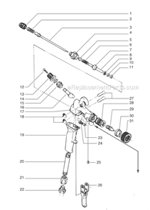 Compressor Pressure Feed Gun Diagram and Parts List for MAXUMII 0524041 Titan Sprayer