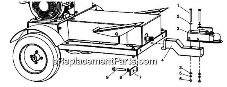 Hitch Diagram and Parts List for SPEEFLO 0290007 Titan Paint Sprayer