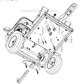 Carriage Diagram and Parts List for SPEEFLO 0290007 Titan Paint Sprayer
