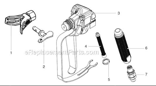 Spray Gun Diagram and Parts List for XI445  Titan Sprayer
