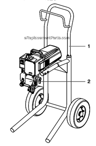 Cart Diagram and Parts List for XI445  Titan Sprayer