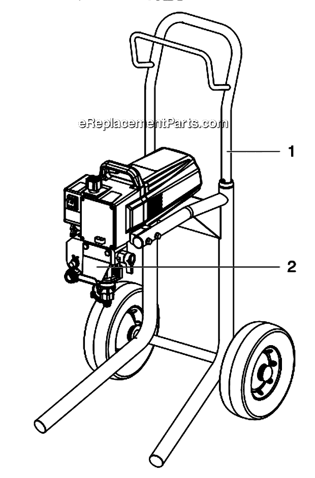 Cart Diagram and Parts List for XI445  Titan Sprayer