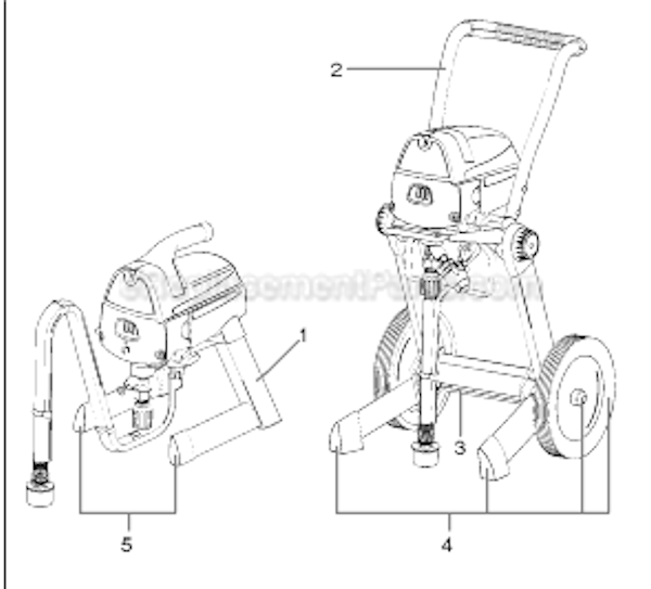 Cart  Stand Assembly Diagram and Parts List for XT250  Titan Sprayer