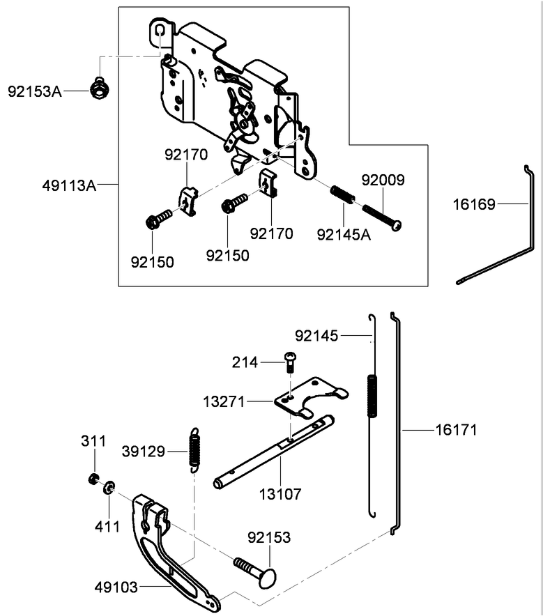 Control Equipment Assembly Diagram and Parts List for 38494 (290000001-290999999)(2009) Toro Lawn Mower