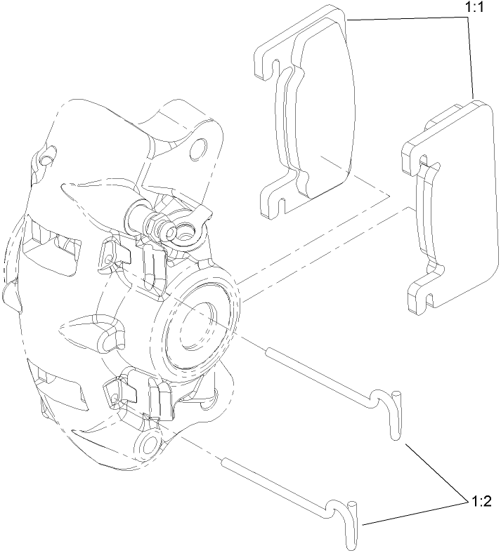 Right Hand Caliper Assembly No. 107-0362 Diagram and Parts List for 12004TC 260000001 - 260999999 Toro Lawn Tractor