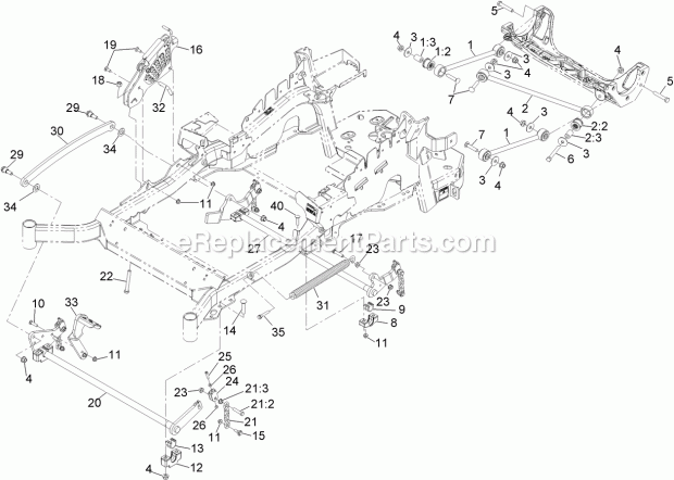 Deck Lift Assembly Diagram and Parts List for 74903CP 311000001-311999999 Toro Lawn Mower