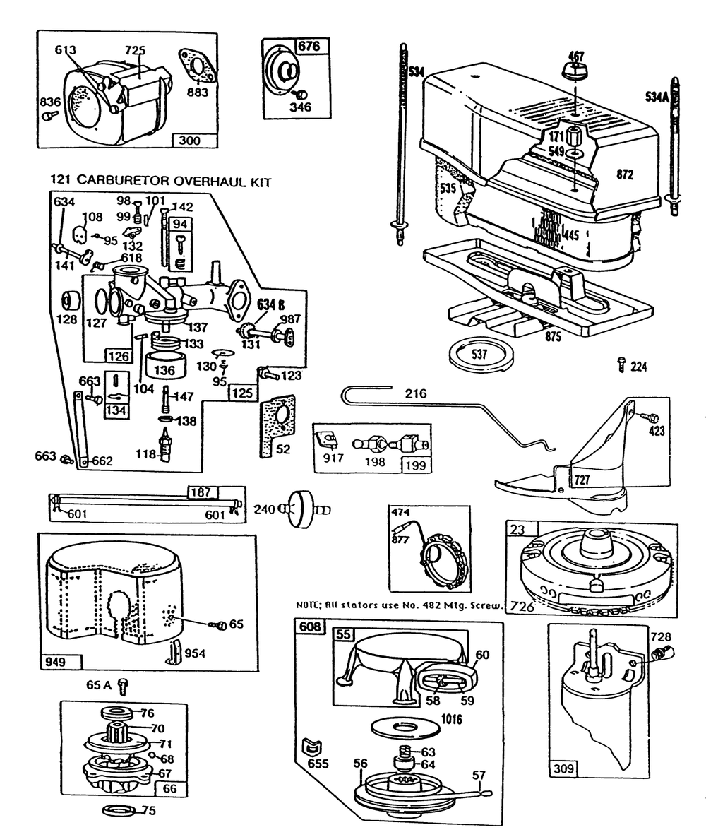 Engine Briggs & Stratton Model 281707-0192-01 Diagram and Parts List for 55600 9000001 - 9999999 Toro Lawn Tractor