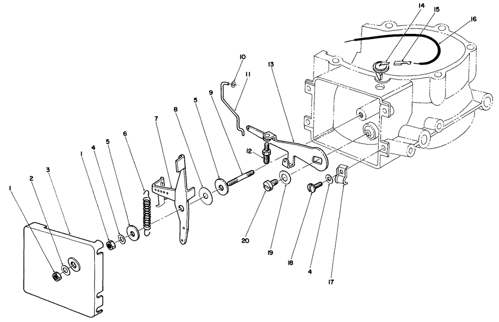 Governor Assembly Diagram and Parts List for 30113 6000001 - 6999999 Toro Lawn Tractor Accessories