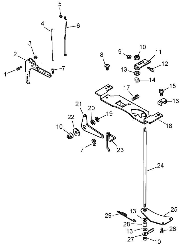 Engine Control Assembly Diagram and Parts List for 74414 (260000001-260999999)(2006) Toro Lawn Mower