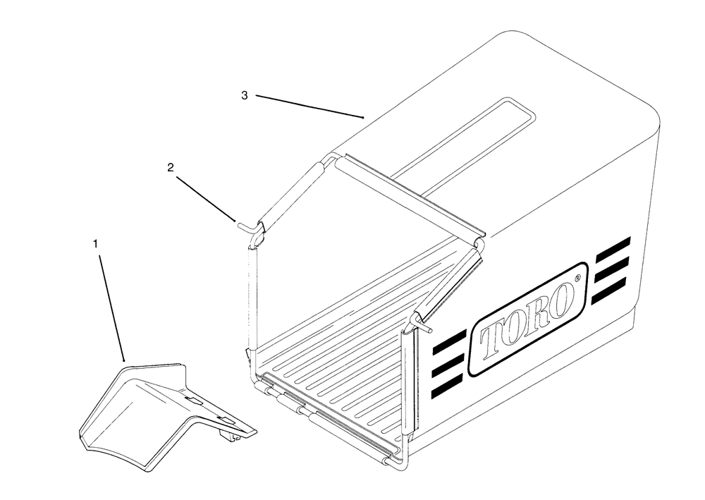 Grass Bag Assembly Diagram and Parts List for 21010BC 5900001 - 5999999 Toro Lawn Mower