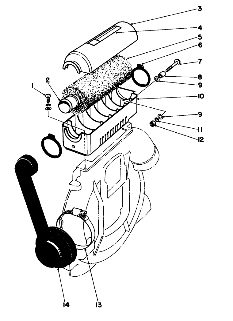 Heavy Duty Air Filter Model No. 30945 (Optional) Diagram and Parts List for 30940 3000001 - 3999999 Toro Leaf Blower / Vacuum