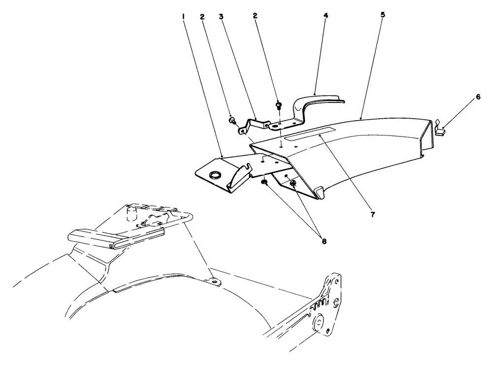 Side Discharge Chute Model No. 59108 (Optional) Diagram and Parts List for 22020 3000001 - 3999999 Toro Lawn Mower