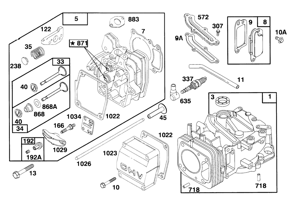 Engine Gts 150 Diagram and Parts List for 20923B 69000001 - 69999999 Toro Lawn Mower