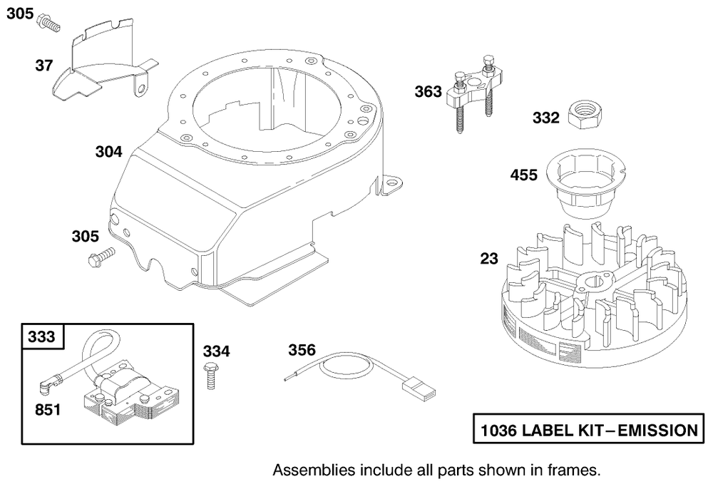 Engine Briggs & Stratton Model 12f802-1767-E1 Diagram and Parts List for 20914 9900001 - 9999999 Toro Lawn Mower