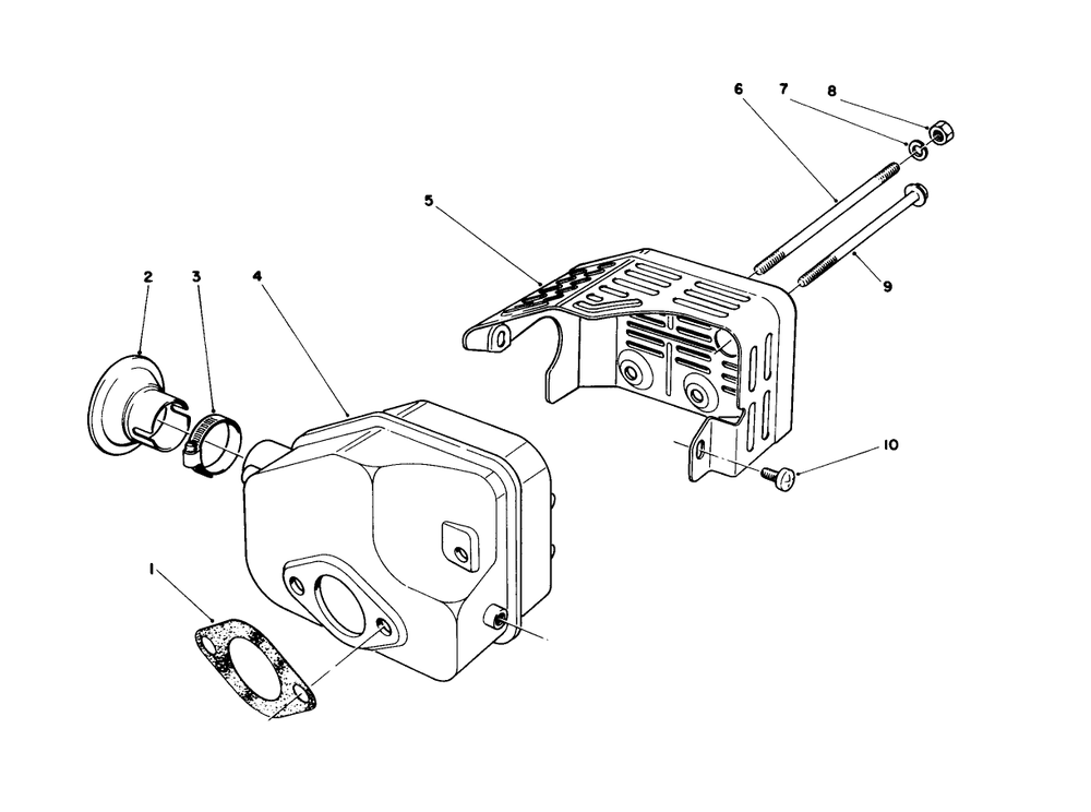 Muffler Assembly Diagram and Parts List for 16202C 6000001 - 6999999 Toro Lawn Mower