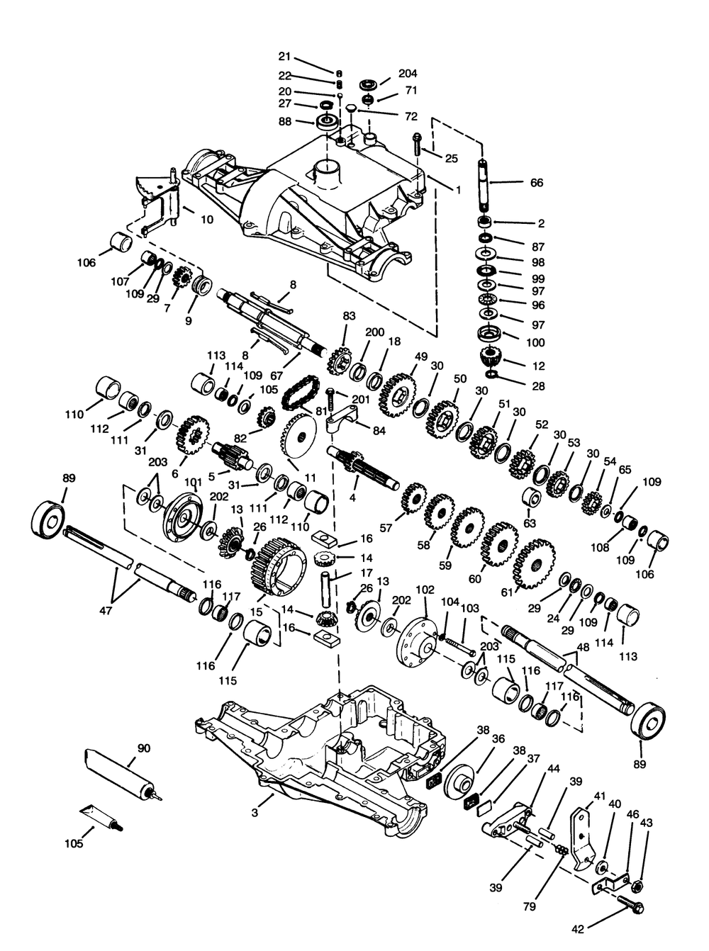 Peerless Transaxle 820-024 Diagram and Parts List for 72045 6900001 - 6999999 Toro Lawn Tractor