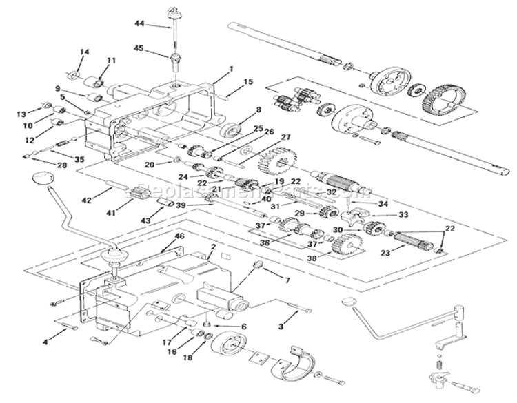 Mechanical Trans-8 Speed Diagram and Parts List for 01-11B803 1980 Toro Lawn Tractor