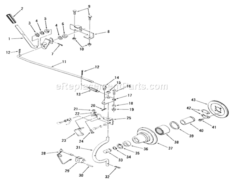 Pto Clutch and Control Diagram and Parts List for 01-11B803 1980 Toro Lawn Tractor