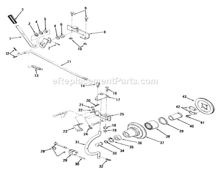 Pto Clutch and Control Diagram and Parts List for 01-11B804 1981 Toro Lawn Tractor