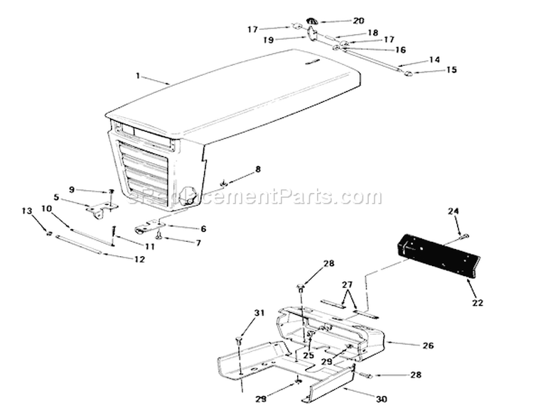 Sheet Metal and Covers Diagram and Parts List for 01-11B804 1981 Toro Lawn Tractor