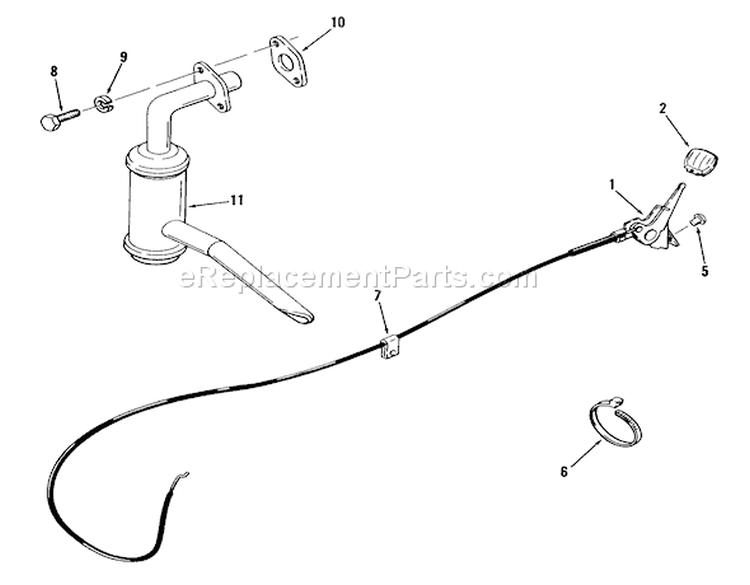 Fuel and Exhaust System Diagram and Parts List for 01-11B804 1981 Toro Lawn Tractor