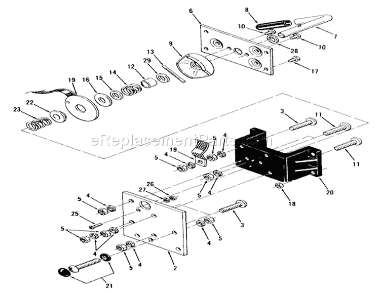 Power Disconnect Assembly Diagram and Parts List for 01-14E801 1983 Toro Lawn Tractor