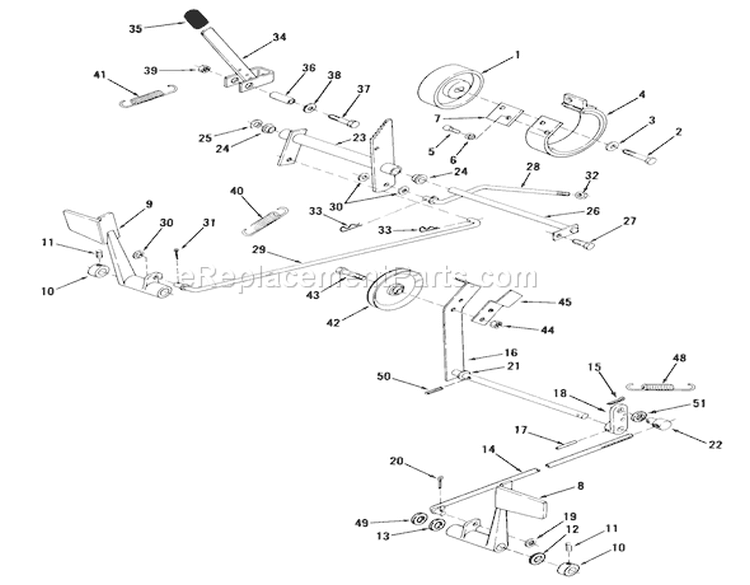 Clutch and Brake Diagram and Parts List for 01-16KH01 1982 Toro Lawn Tractor
