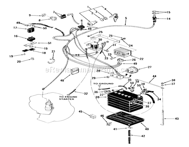 Electrical System Sk-486 Diagram and Parts List for 01-16KH01 1982 Toro Lawn Tractor