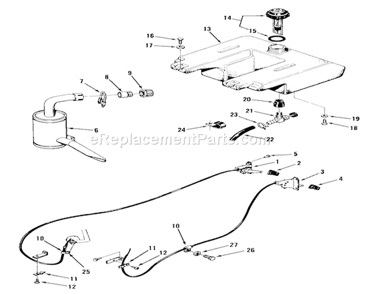 Fuel and Exhaust System - Sk-486 Diagram and Parts List for 01-16KH01 1982 Toro Lawn Tractor