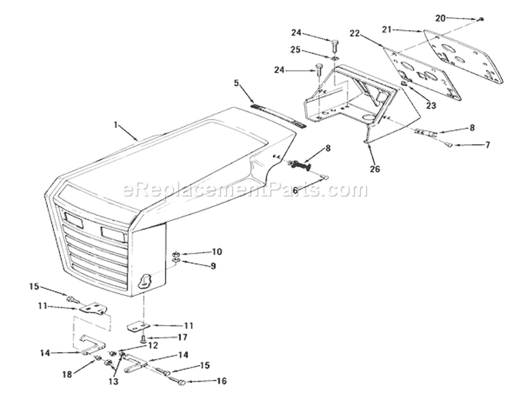 Sheet Metal and Covers Diagram and Parts List for 01-16KE02 1981 Toro Lawn Tractor