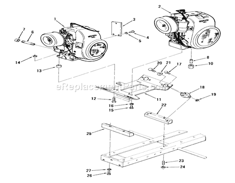 Single Cylinder Engines Diagram and Parts List for 01-16KE02 1981 Toro Lawn Tractor