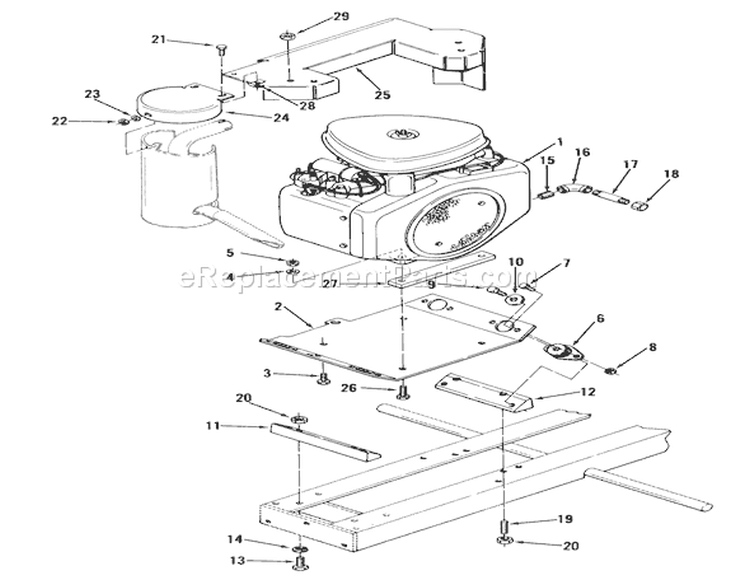 Twin Cylinder Engines Diagram and Parts List for 01-16KE02 1981 Toro Lawn Tractor